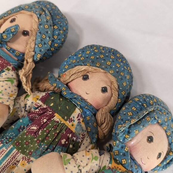 3 Set The Original Holly Hobbie Doll Knickerbocker 1970s Rag Plush Cloth Vintage - Picture 13 of 13